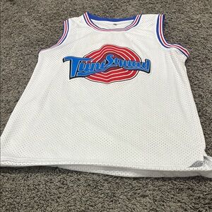 Amazon Kids Tune Squad White Jersey with Blue and Red Accents